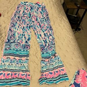 Lilly Pulitzer Pink and Blue Swirl Pants